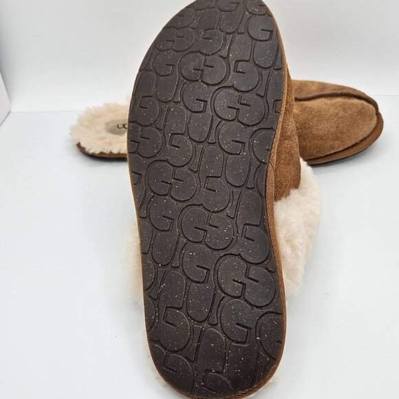 Womens UGG Scuffette II Chestnut Sheepskin & Suede Slippers Size 10 - Picture 7 of 7